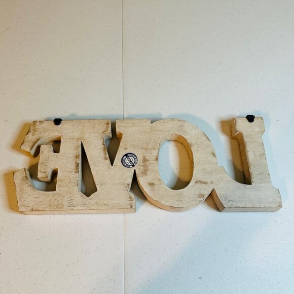 Rustic "Love" Sign Wall Table Decor Letter Art Letter Silhouette Love Decoration - Picture 7 of 10